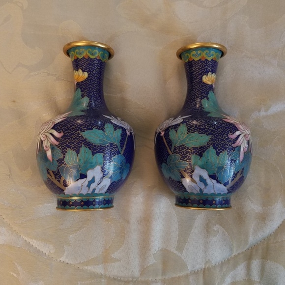 Vintage Cloisonné Vases (set of 2) - Picture 3 of 8